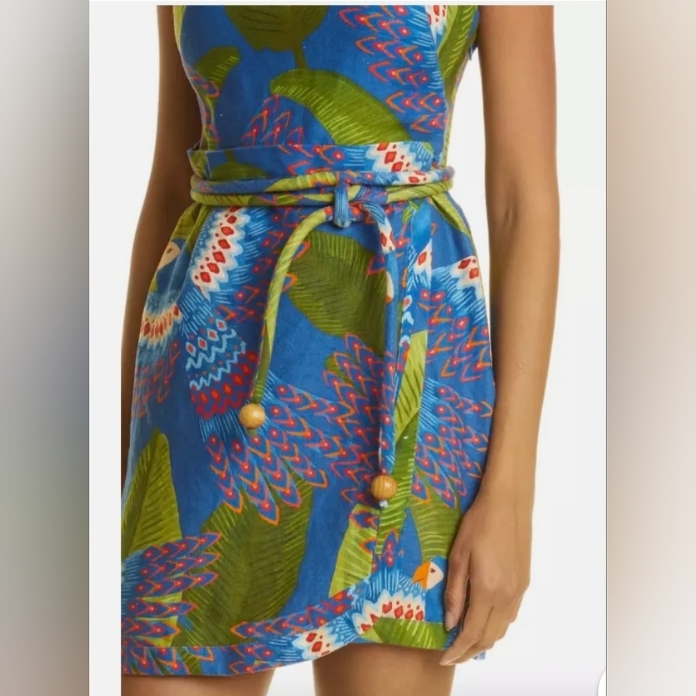 FARM Rio Blue and Green Tropical Dress